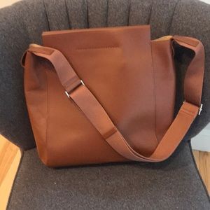 Messenger bag, tan soft leather